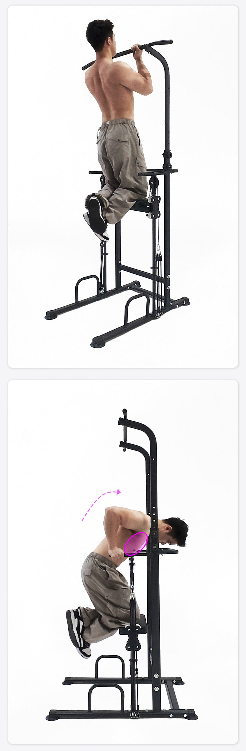 WASAI MK-TH300 アシスト付き懸垂マシン｜左右計8本バンドで補助調整・高さ10段階・耐荷重150kg（ディップス/プッシュアップ対応）