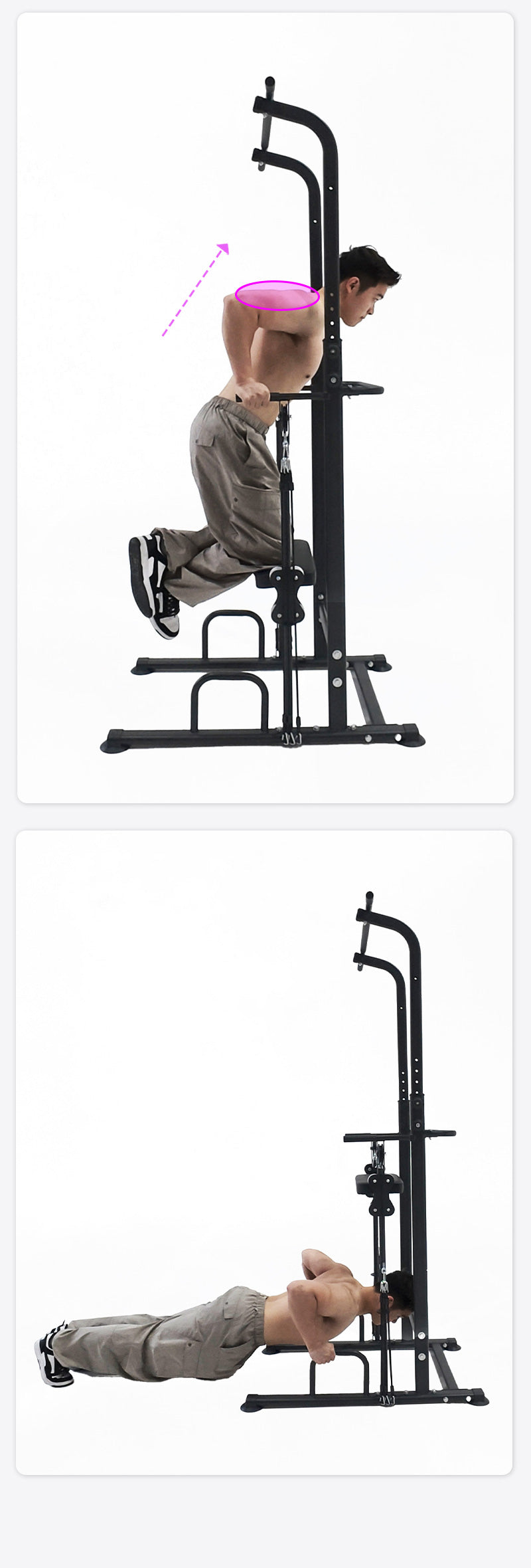 WASAI MK-TH300 アシスト付き懸垂マシン｜左右計8本バンドで補助調整・高さ10段階・耐荷重150kg（ディップス/プッシュアップ対応）