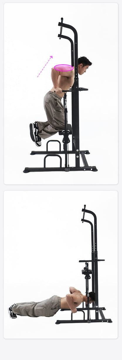 WASAI MK-TH300 アシスト付き懸垂マシン｜左右計8本バンドで補助調整・高さ10段階・耐荷重150kg（ディップス/プッシュアップ対応）